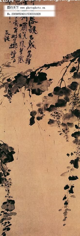 墨葡萄图图片,传世名画 国画 绘画 绘画书法 葡萄藤-图行天下图库
