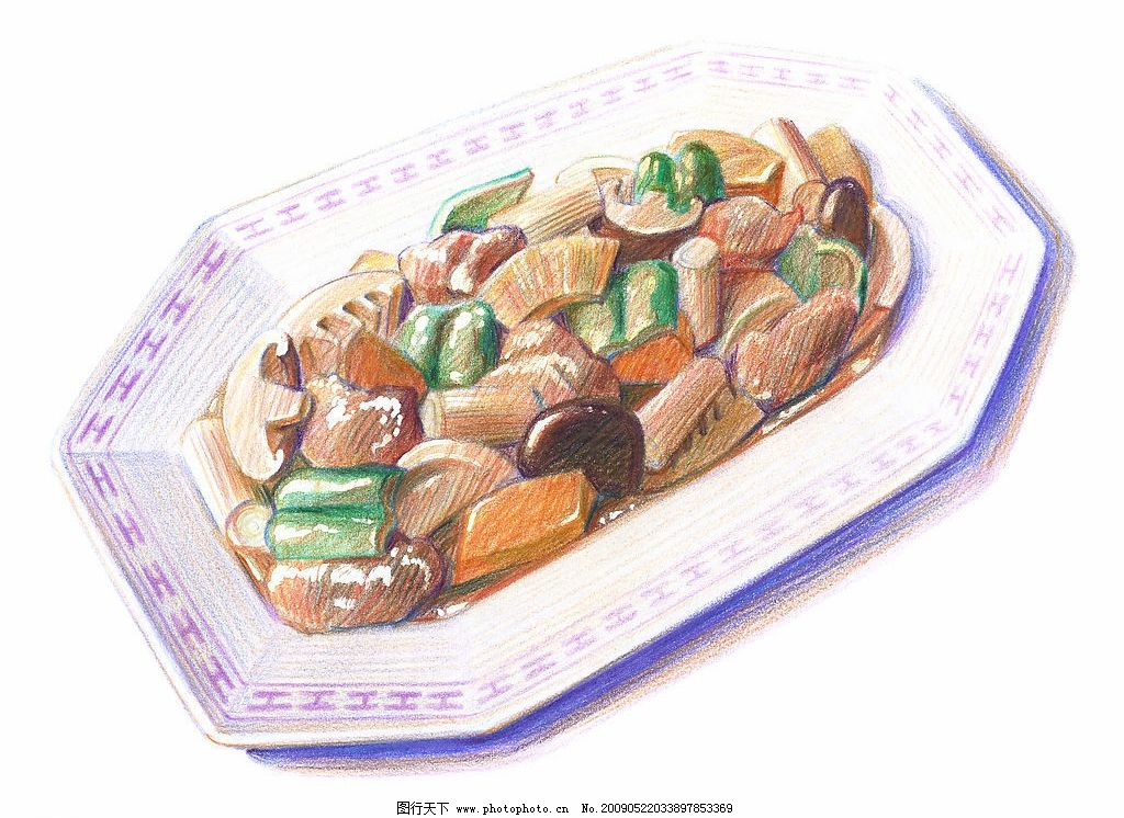 美食 菜谱-彩铅绘画 美食菜谱图片