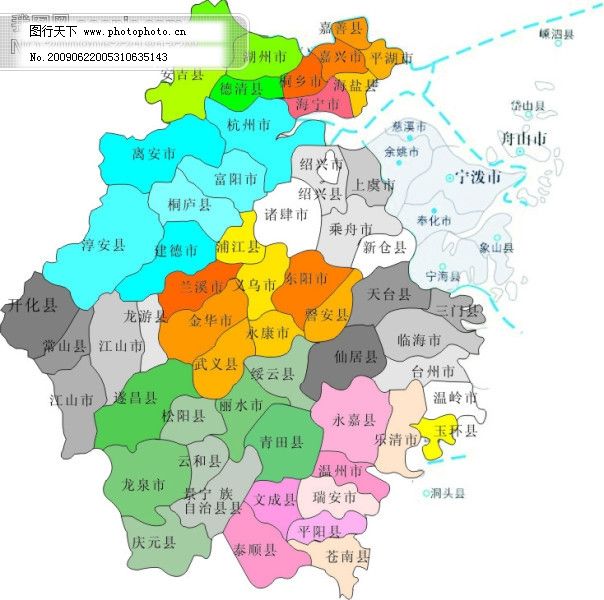 浙江省县市分布-矢量地图|浙江省县市分布-矢量地图