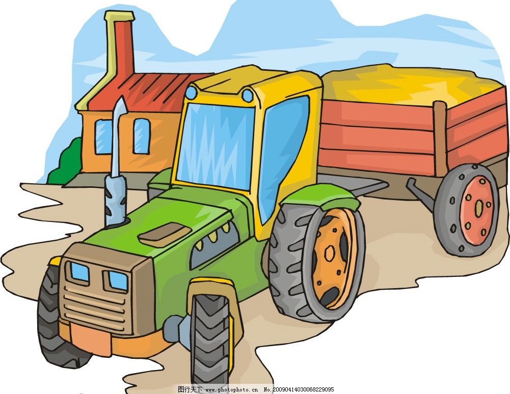 卡通拖拉机图片